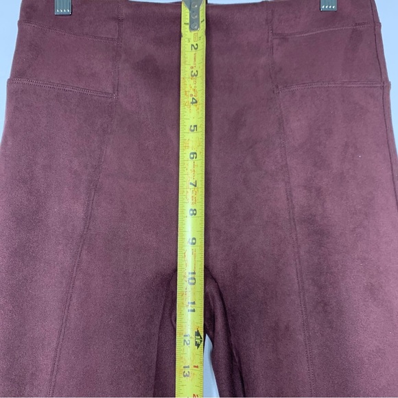 Spanx High Waisted Marron Faux Suede Leggings Size Medium - Picture 5 of 11